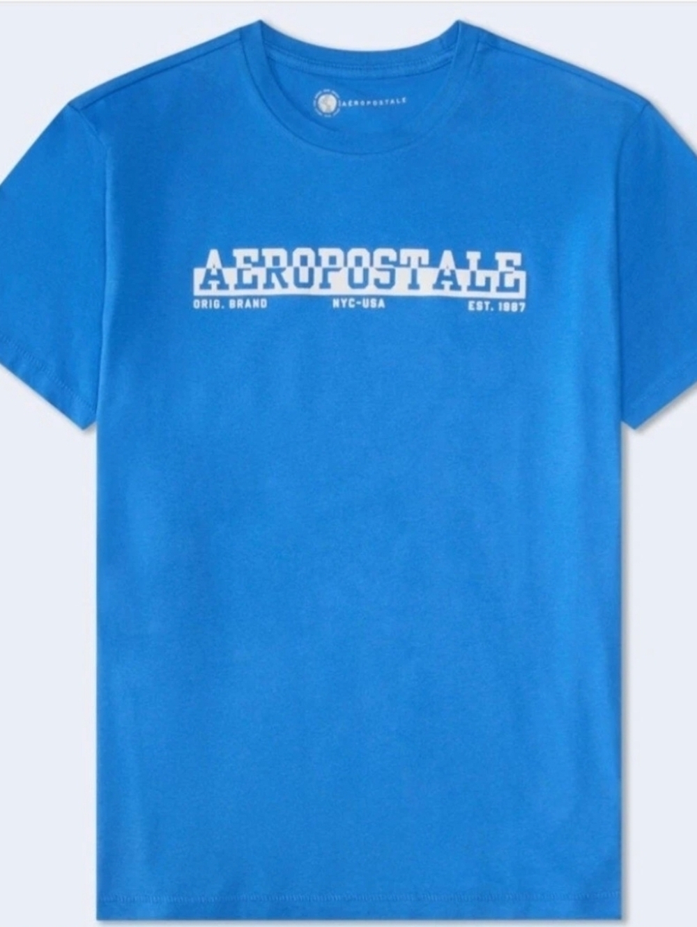 Aeropostale T-Shirt Royal Blue Graphic Logo Tee Short Sleeves 6264 416